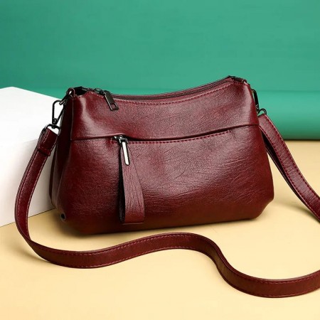 Crossbody bag Atipasial leather ( maroon )