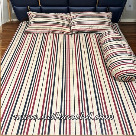 E-18 King Size Bedsheet (100% cotton 4 Pcs Set)
