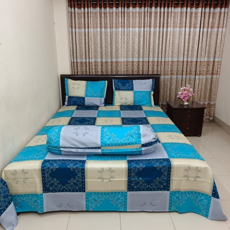BO-2 Luxury Twill Cotton premium Bedsheet – King Size – 4Pecs