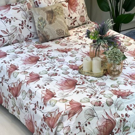 H-8 Premium cotton bedsheet 3 pcs set