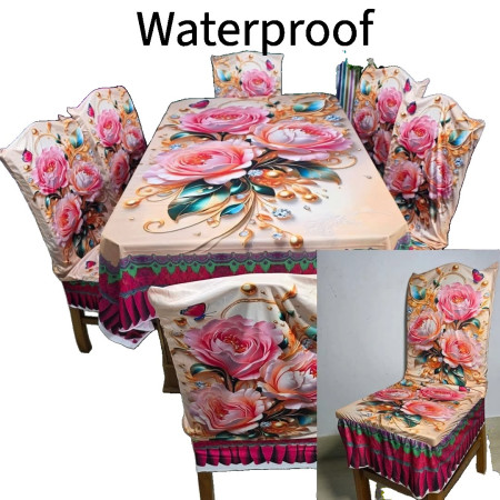Waterproof 3D table cover and chair cover set-w1