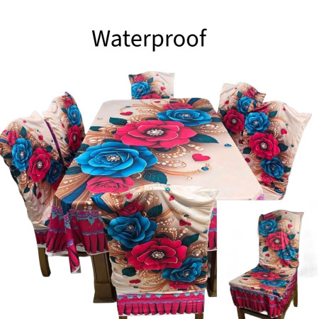 Waterproof 3D table cover and chair cover set-w3