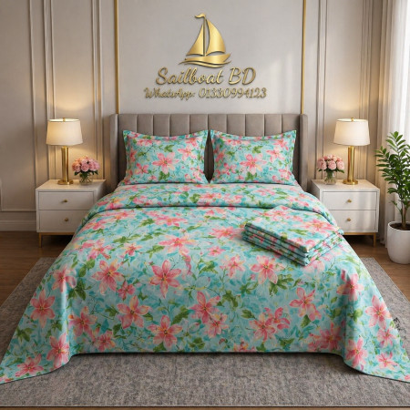 B-4 premium cotton bedsheet (3 pcs)