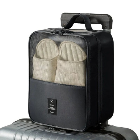 Waterproof travel shoe bag (Black)