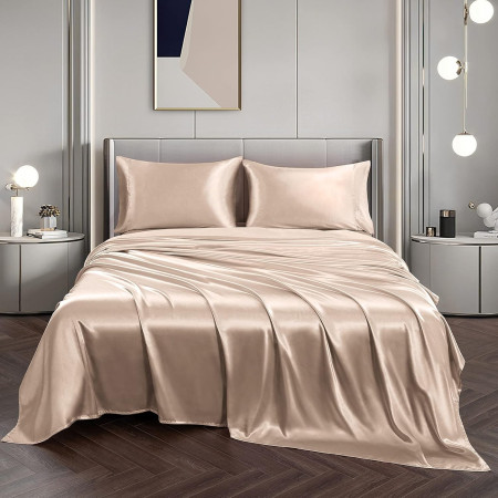 SL-4 Luxury Satin Silk Bedsheet Set (4 pcs)