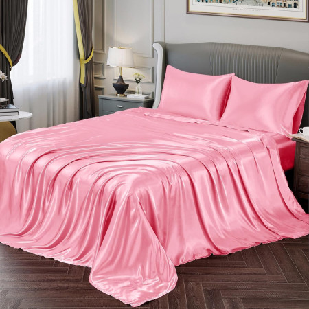 SL-2 Luxury Satin Silk Bedsheet Set (4 pcs)